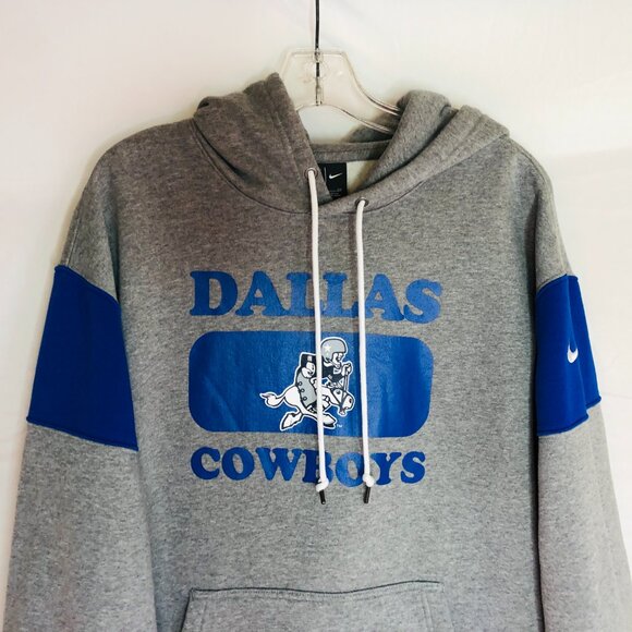 Dallas Cowboys Nike Retro Rewind Club Logo Gray Pullover Hoodie Men's Small - Picture 2 of 6